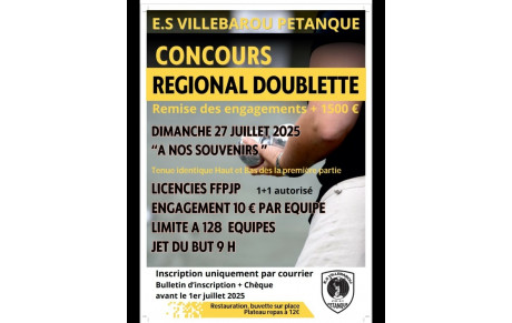 Régional doublette à Villebarou 