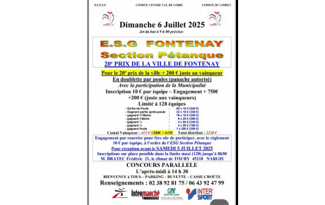 20 ème prix de la ville de Fontenay 6 juillet 